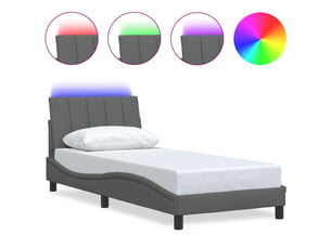 Lit simple 90x200 cm    coloris gris
