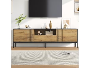 Meuble tv coloris bois clair 170 cm   