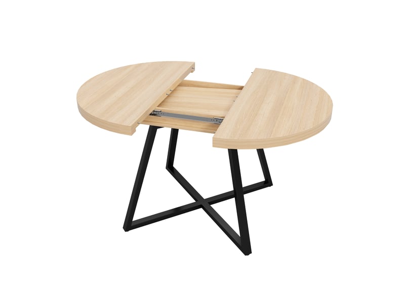  Table à manger extensible 100140 x 100 cm, 4 à 6 personnes, coloris chêne Jamama eleni - Conforama W