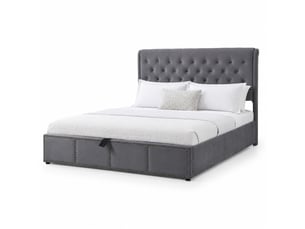 Lit coffre 140x190 cm <strong></strong> <strong></strong> coloris gris
