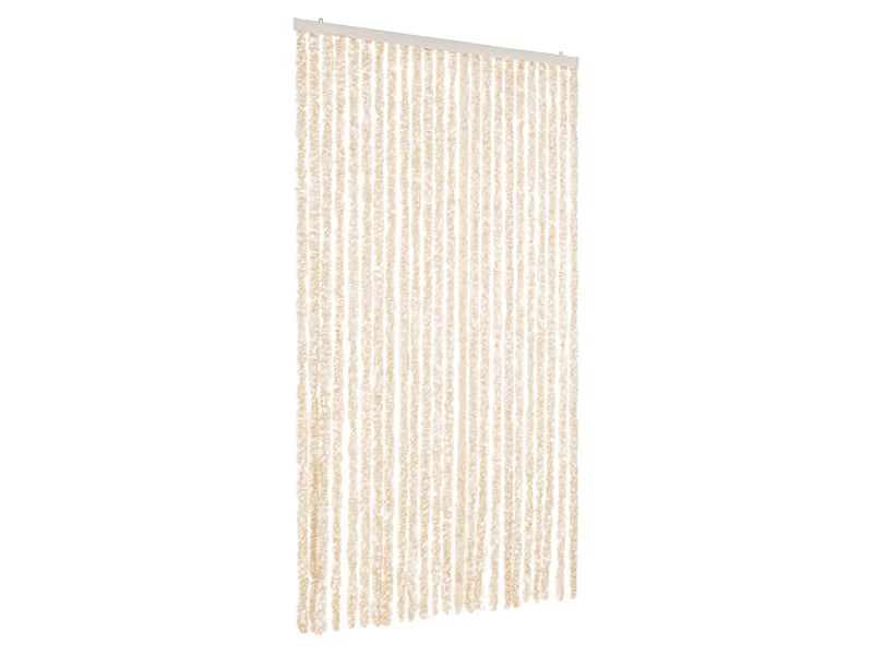  Rideau anti-mouches, moustiquaire beige et blanc 100x220 cm chenille cf43491  - Conforama A