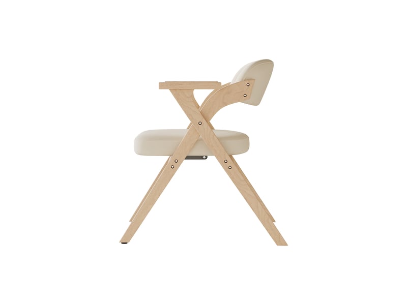  Lot de 6 chaises de salle à manger pliantes en bois massif et lin beige, avec accoudoirs, style moderne  - Conforama R