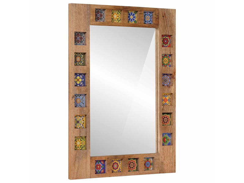 Miroir de salle de bain, miroir de toilette avec stockage naturel 50 x 70 x 3 cm cf62531 - Conforama B