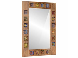 Miroir de salle de bain, miroir de toilette avec stockage naturel 50 x 70 x 3 cm cf62531