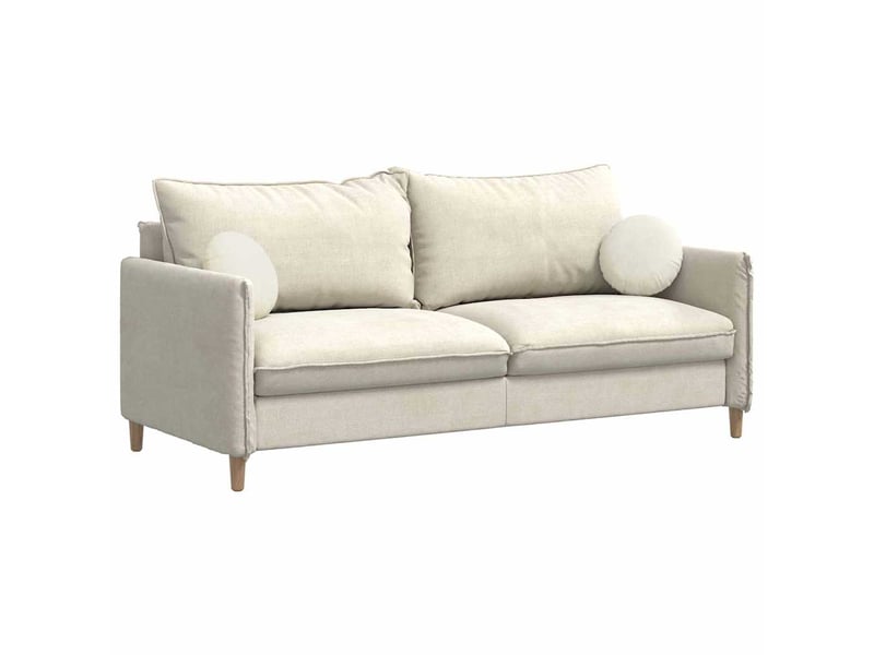  Lot de 2 coussins de siège, coussins décoratifs velours crème ø30 x 13 cm cf59890  - Conforama C