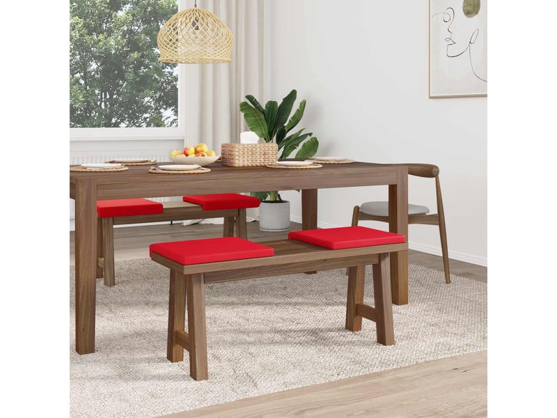  Lot de 4 coussins de banc, coussins d'assise, coussins pour chaisecanapé simili cuir rouge profondeur 35 cm cf52573  - Conforama C