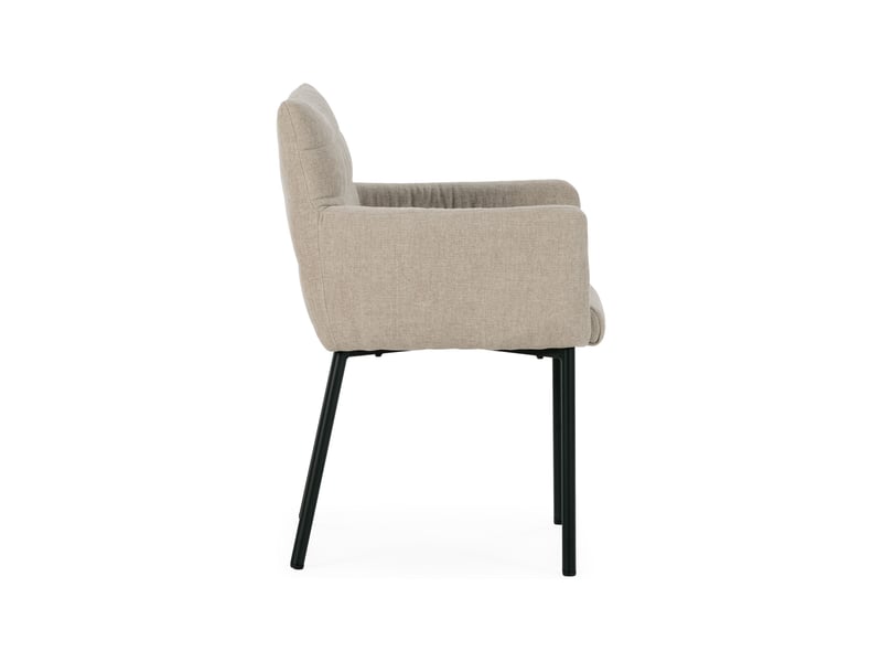  Lot de 2 fauteuils repas 61x61x85 cm en tissu beige et noir - kulpa  - Conforama D