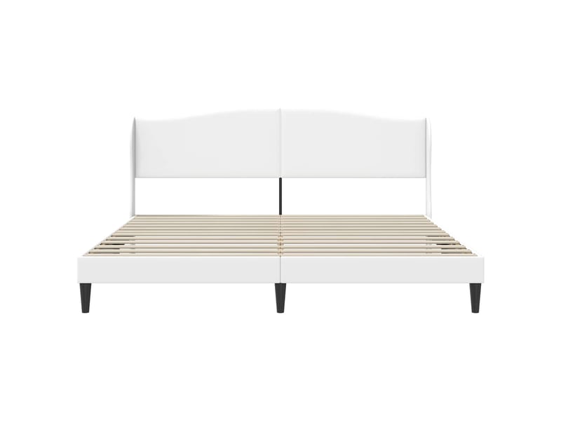  Lit double- lit adulte -  cadre de lit avec tête de lit blanc 200 x 200 cm simili cuir  - Conforama C