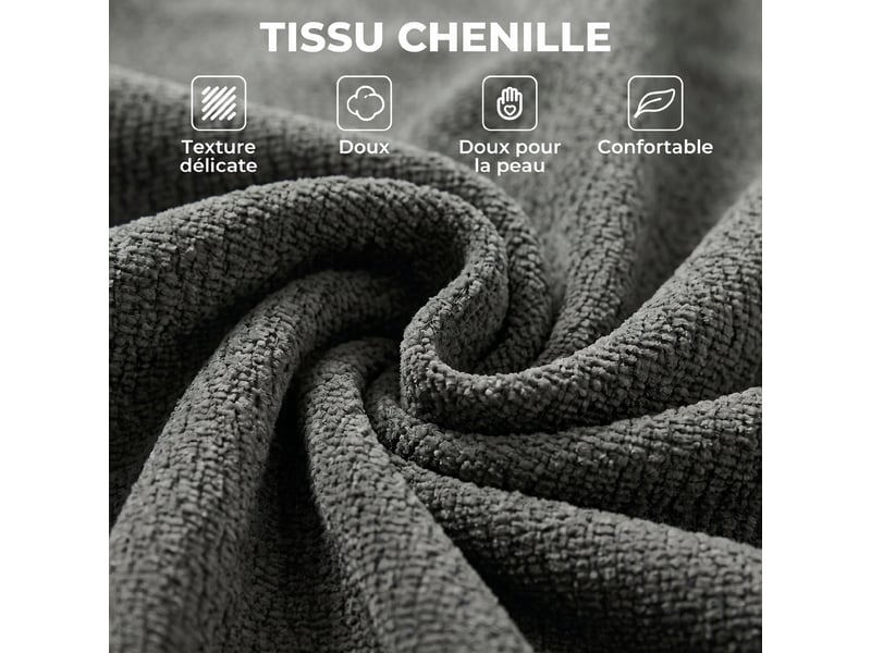  Canapé-lit pliant 2 en 1, chauffeuse 1 place, convertible en chenille, coussin épais, gris, dossier et oreiller  - Conforama R