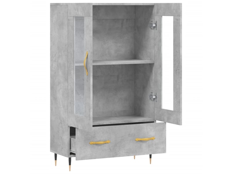  Buffet haut - bahut - meuble de rangement gris béton 69,5x31x115 cm bois d'ingénierie  - Conforama E