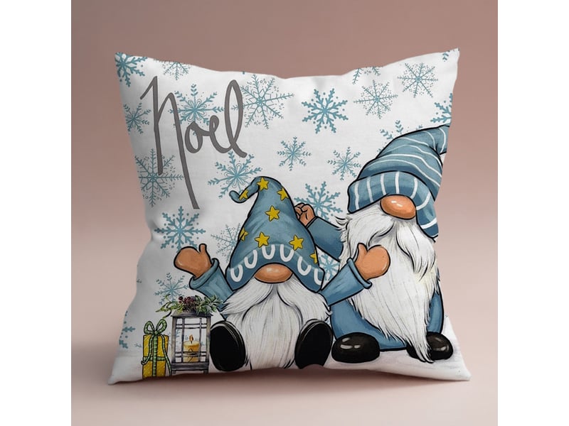 Lot de 4 housses de coussin de noël, housses de coussin de noël 45 x 45 cm, housses de coussin décoratives, housses de coussin de canapé, bleu  - Conforama E