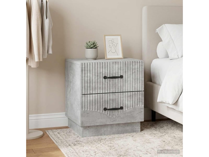 Table de chevet - cabinet de chevet - table de nuit 2 pc gris béton 43 x 34,5 x 44,5 cm - Conforama C