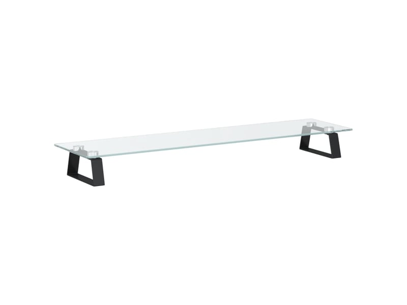 Support de moniteur table meuble bureau 80 x 20 x 8 cm verre trempé et métal noir 02_0044902  - Conforama A
