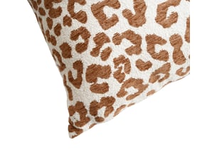 Coussin décoratif carré en jacquard chenille à motif léopard 40x40 cm