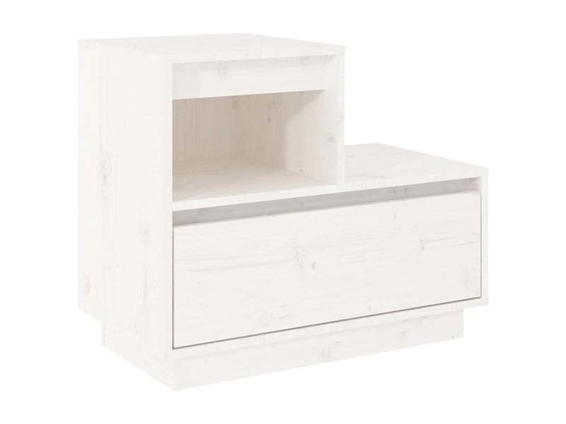  Lot de 2 tables de chevet - cabinet de chevet - table de nuit blanc 60x34x51 cm bois de pin solide  - Conforama D