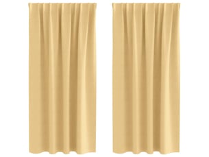 Lot de 2 rideaux occultants, rideaux black-out avec anneaux beige 175 x 140 cm cf44564