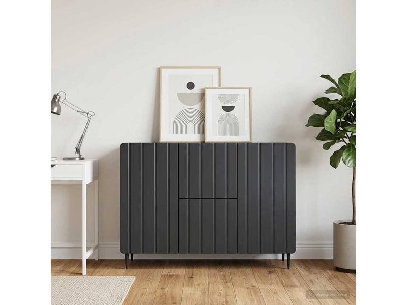  Buffet - bahut - meuble de rangement avec tiroir noir 89 x 34,5 x 62 cm bois d'ingénierie  - Conforama D