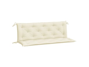 Lot de 2 coussins de banc de jardin, coussins d'assise blanc crème tissu oxford cf58633