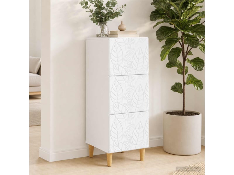  Armoire de rangement bureau, armoire à tiroirs 33 x 34.5 x 90 cm bois d'ingénierie blanc  - Conforama C
