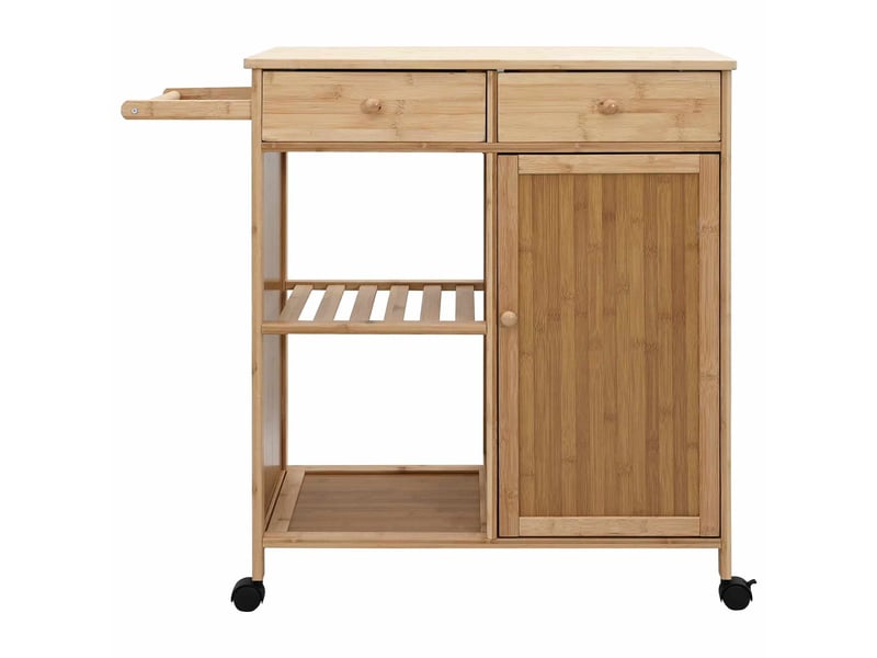 Desserte de cuisine, chariot de rangement avec roues naturel 90,5x36x86,5 cm - Conforama E