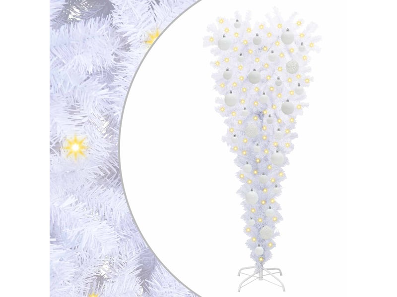  Sapin de noël, arbre de noël artificiel avec 150 led blanc 120 cm pvc et acier cf61185  - Conforama A