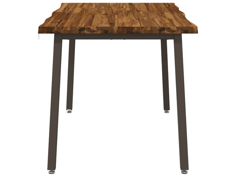  Table à manger moderne 90x55x75 cm bois d'acacia massif naturel et café shl71053  - Conforama E