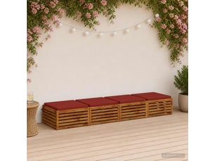 Lot de 4 coussins de siège, coussins d'assise soest 100 % polyester rouge cf60530