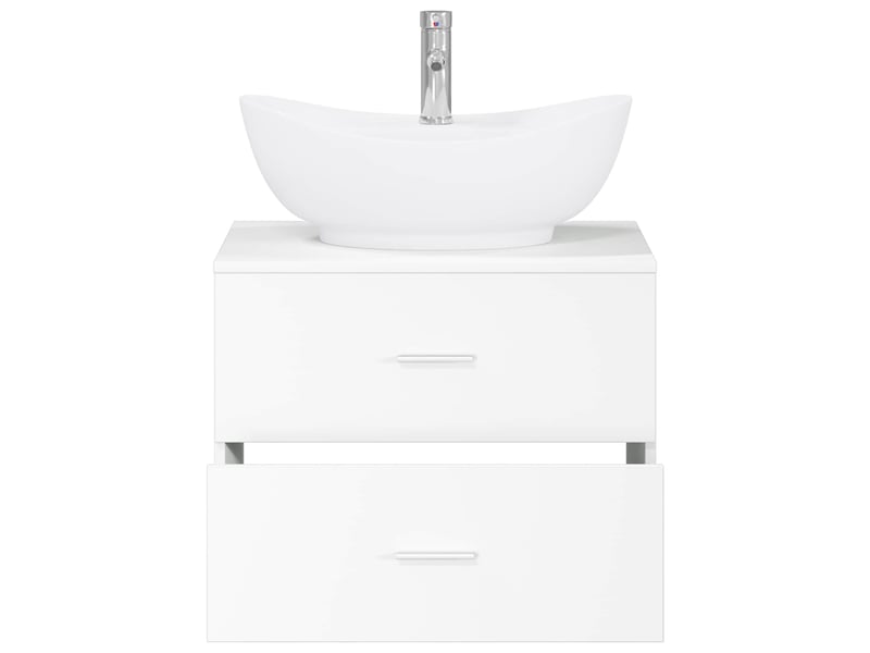  Ensemble de mobilier de salle de bain blanc bois d'ingénierie cf64584  - Conforama C