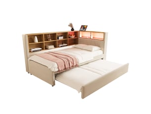 Lit banquette 90x200 cm <strong>SAPGAKS</strong>  <strong></strong> coloris beige