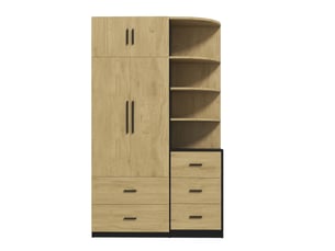 Armoire 4 porte(s) battante  5 tiroir(s) <strong>MODFU</strong> <strong></strong> coloris bicolore largeur 110 cm