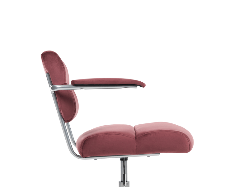 Chaise de bureau candor velours rouge bordeaux - Conforama E