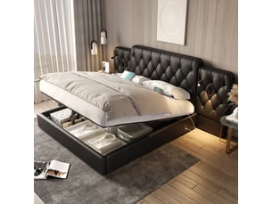 Lit coffre 160x200 cm coloris noir