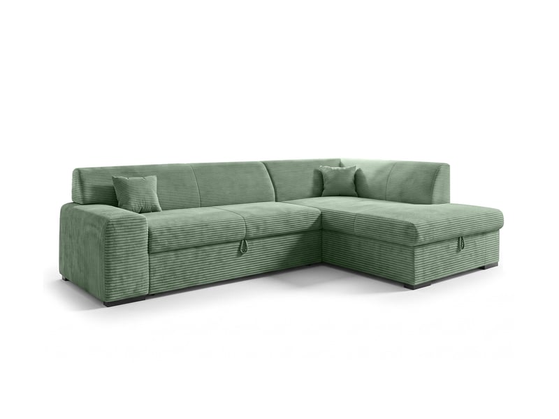 Canapé d'angle convertible lucera 260 cm avec coffre – vert sauge Lucera - Conforama A