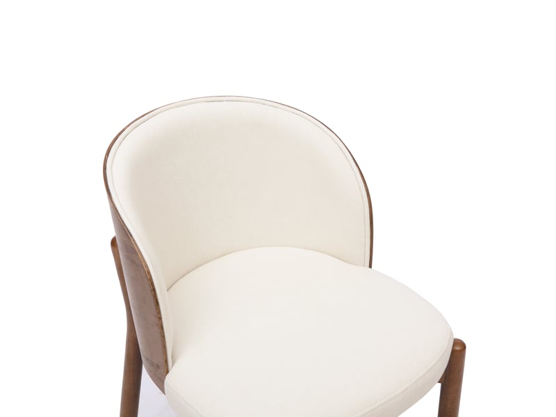  Lot de 6 chaises de salle à manger,57x49x74 cm,rembourrées,lin,coloris noyer  - Conforama E