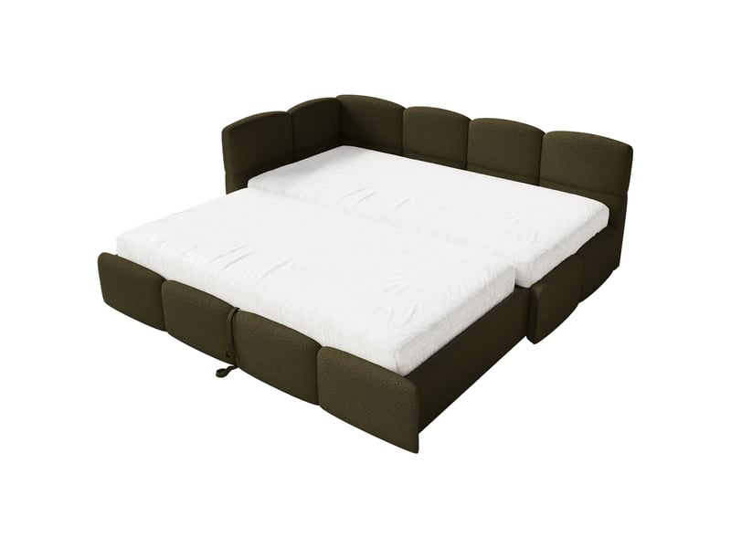  Selsey cloudy - lit rembourré - 170x185 cm - bouclé vert olive - côté gauche Cloudy - Conforama D