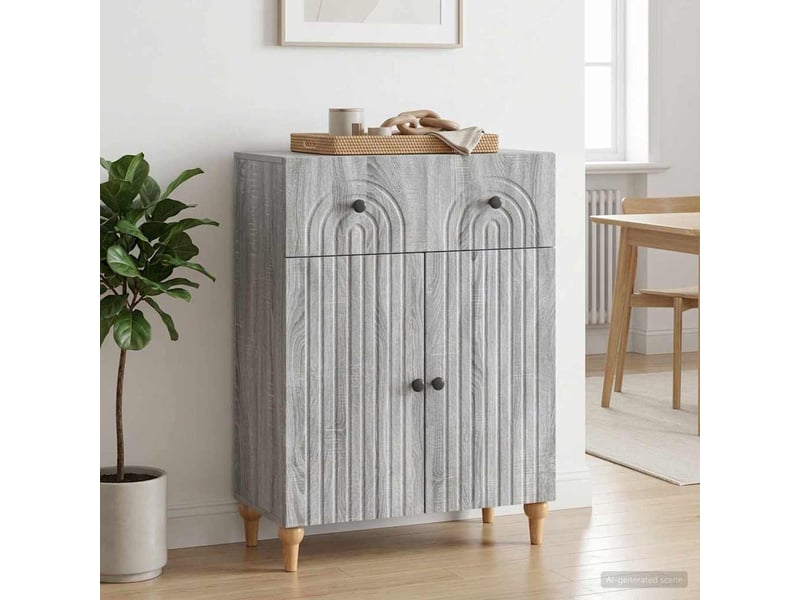  Buffet - bahut - meuble de rangement sonoma gris 66 x 34,5 x 90 cm bois d'ingénierie  - Conforama D