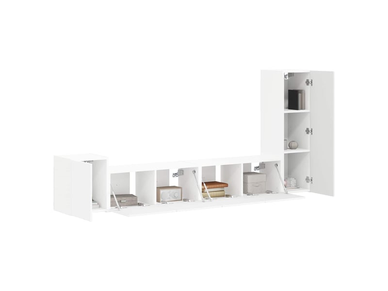  Ensemble meuble tv - banc tv - meuble de rangement 3 pcs blanc bois d'ingénierie  - Conforama C