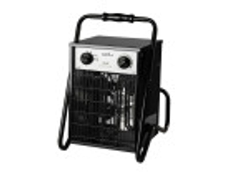  Chauffage soufflant céramique industriel ABRILA Chopo 2000 W rouge, PTC, 3 puissances, thermostat réglable et poignée 233023009 - Conforama B