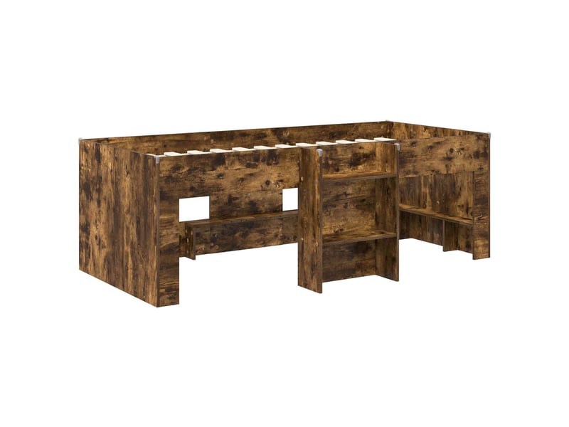  Cadre de lit élevé pour enfants - lit jeune chêne fumé 90 x 200 cm  - Conforama D