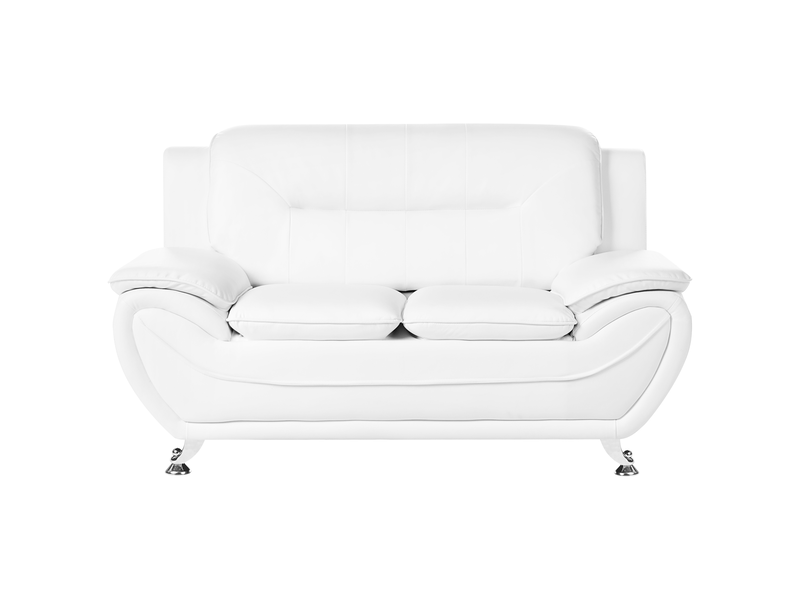 Canapé 2 places leira cuir pu blanc  - Conforama A
