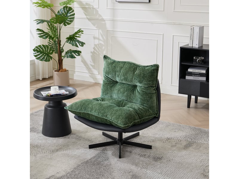  Fauteuil relax vert foncé pivotant 360° avec dossier réglable  - Conforama B