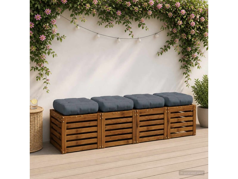 Lot de 4 coussins de siège, coussins d'assise vianen 100 % polyester bleu cf60652 - Conforama B