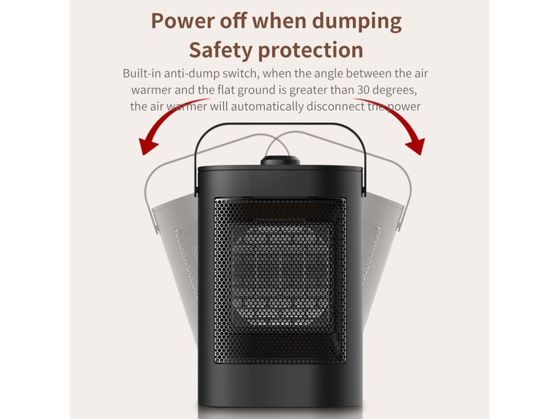 Chauffage électrique basse consommation 1500 w, chauffage rapide en 3 secondes, protection multiple pour la maison et le bureau, noir - réf. Szpb658696jjzj - Conforama B