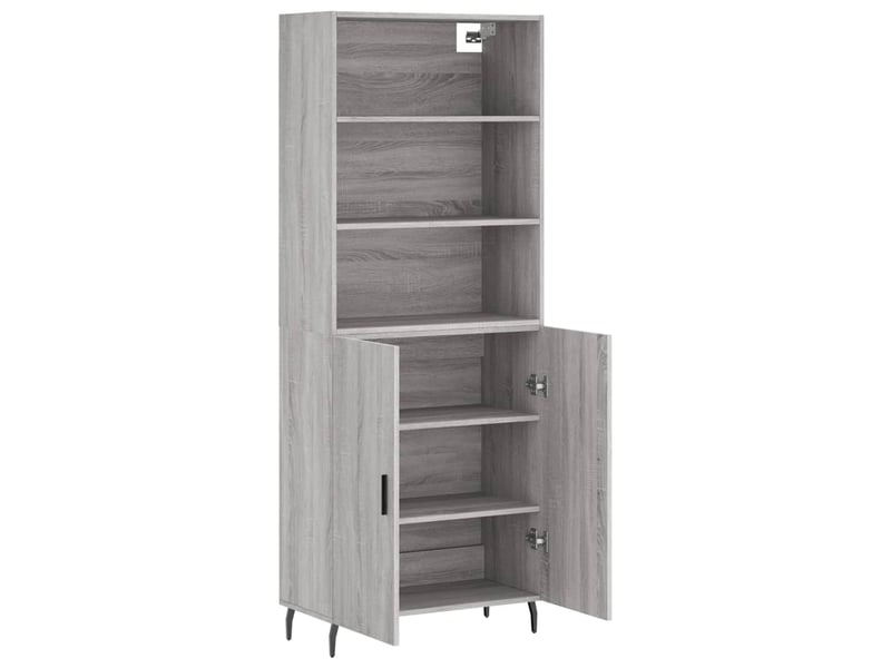  Buffet haut - bahut - meuble de rangement sonoma gris 69,5x34x180 cm bois d'ingénierie  - Conforama D