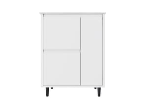 Meuble sous-vasque 1 porte 2 tiroirs avec vasque céramique blanc 61x46.5x87 cm