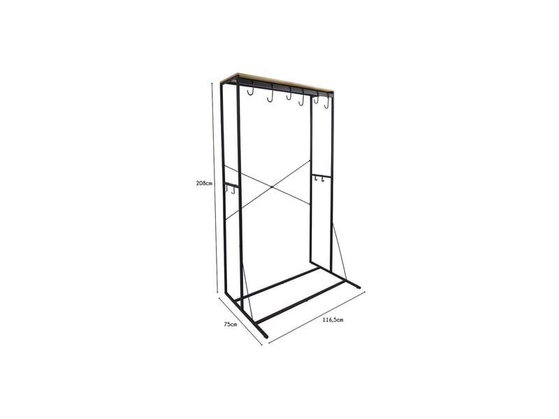 Porte-vélos koro en métal noir 116,5 x 75 x 208 cm - Conforama C