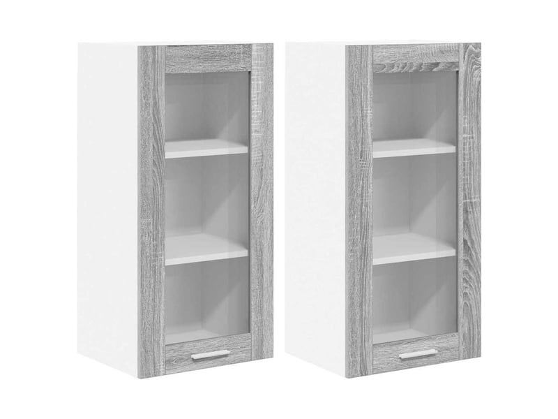 Meuble de rangement cuisine, armoire suspendue 2 pcs gris sonoma bois d'ingénierie shl3850 - Conforama A