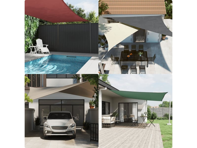  Voile d'ombrage - voile d'ombre - voile parasol gris clair 6x6x6 m 100% polyester oxford  - Conforama C