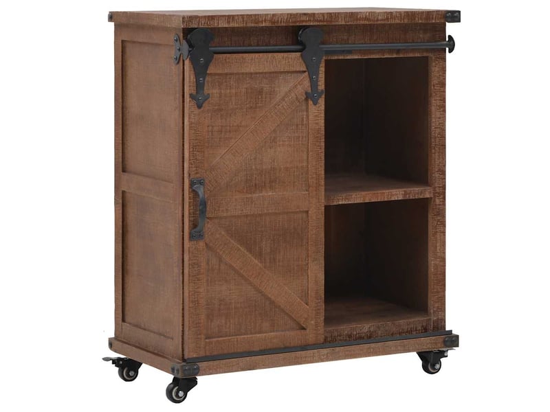  Armoire de rangement, rangement bureau bois de sapin massif 64x33,5x75 cm marron  - Conforama E