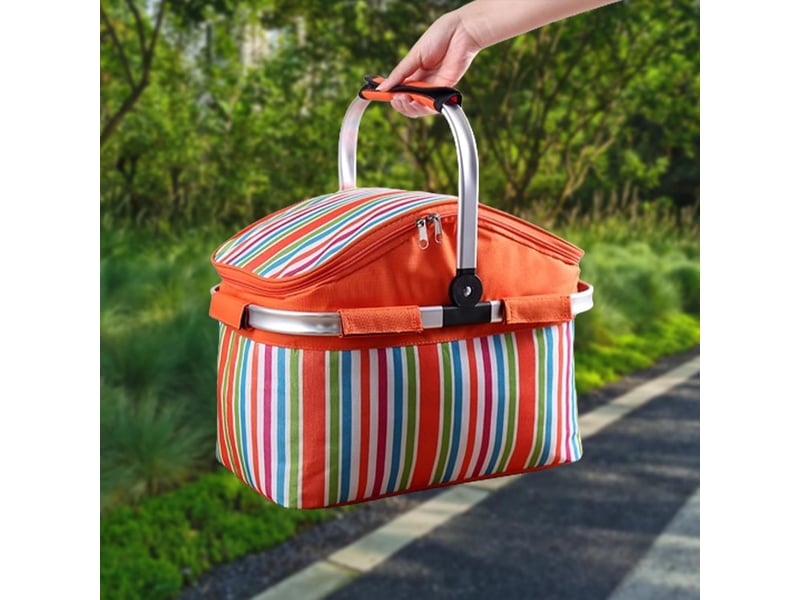  Refroidisseur de pique-nique pliable: matériau durable isolé de 30 litres, rangement pour glacière en plein air, organisateur de nourriture de voyage  - Conforama C